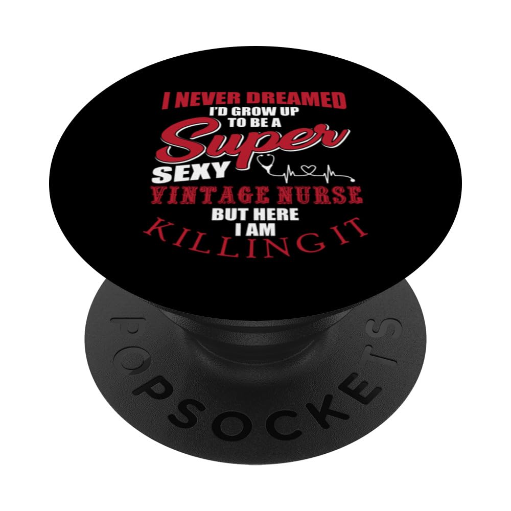 Funny For Vintage Nurse Nostalgic Nursing Registered Nurse PopSockets Swappable PopGrip