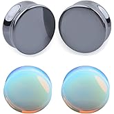 Decentraland 2 Pcs Opalite Organic Stone Ear Gauges Earrings Plugs Jewelry 5mm(4g)