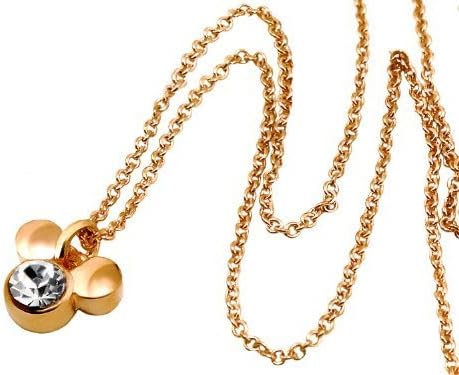 Amazon ディズニー プチ ネックレス スワロフスキー Disney ミッキー ネックレス スワロフスキー 18金仕上げ トゴールド ミニ 小さめ 華奢 並行輸入品 ネックレス 通販
