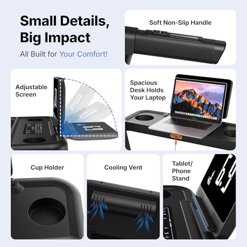 MERACH Walking Pad Treadmills for Home Foldable with Incline, جهاز مشي رياضي Cardio Equipment Treadmills for Heavy People, 0.8-12 km/H Treadmill for Home&Office