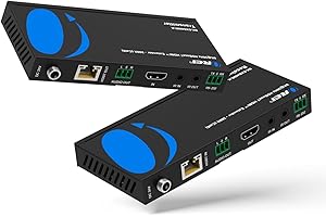 OREI 4K @ 120Hz HDMI Over Ethernet Extender Balun - HDBaseT UltraHD 8K@30hz CAT6/7 Cable with HDR, CEC & IR Control, RS-232 U