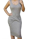 Allegrace Womens Sleeveless Sexy Bodycon Midi Bandage Party Evening Dresses