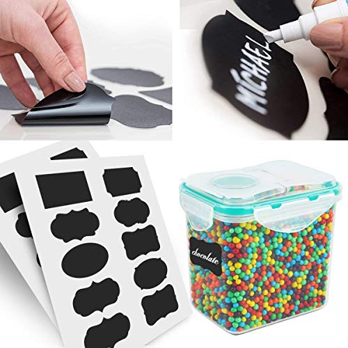 Cereal Container, VERONES Airtight Plastic Storage Containers Perfect for Food Storage Containers Kitchen Storage Containers (1.7 Inch Diameter Round Mouth Not for Big Cereal) 10 Pack - Thumbnail 5