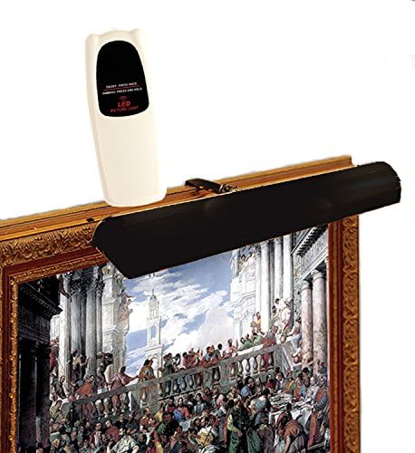 Cordless Remote Control LED Picture Matte Black Finish, Compact 7 ½” Wide