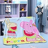 FairyShe Peppa Pig Kids Fleece Blanket Cartoon Print Baby Throw Blanket,40