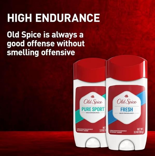 OLD SPICE ANTIPERSPIRANT DEODORANT FOR MEN, HIGH ENDURANCE, 24/7 SWEAT DEFENSE & ODOR PROTECTION, 24/7 FRESHNESS & LASTING SCENT, FRESH SCENT, 3.3 OZ