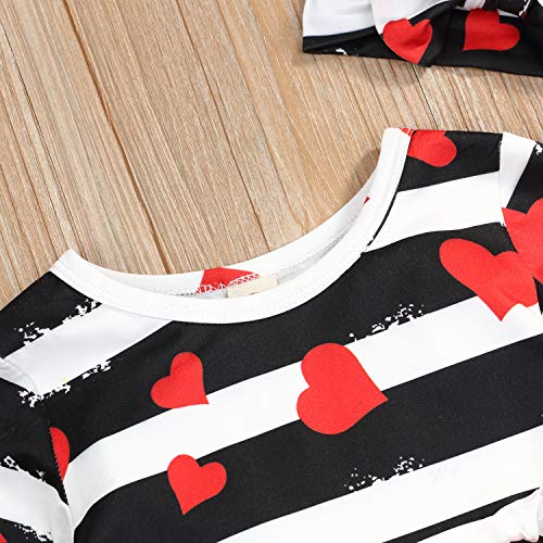image for KONIGHT Valentine's Day Toddler Baby Girls Dress Outfits Heart Print 