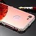 iPhone 7 Plus Cases, AMASELL[1-Pack][2-IN-1]Luxury Bling 3D Diamond Metal Frame Bumper + Ultra Slim PC Hard Mirror Back Cover for iPhone 2016 5.5 Plus inches (Rose Gold with bling)