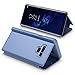 Galaxy Note 9 Case,WATACH Smart Clear View Makeup Mirror Electroplate Plating Kickstand Feature Full Body Protective Flip Folio Cover for Galaxy Note 9 (Blue)