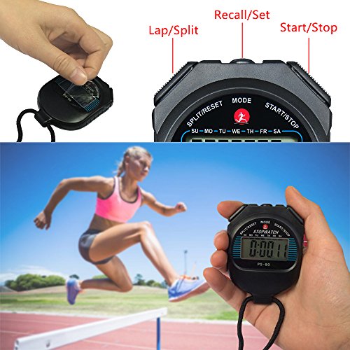 image for LAOPAO Sport Stopwatch, 1/100 Second 2 Memories Handheld Digital Clock