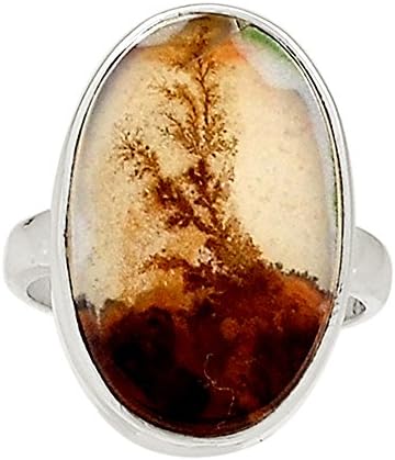 Xtremegems Russian Dendritic Agate 925 Sterling Silver Ring Jewelry Size 6 22718R