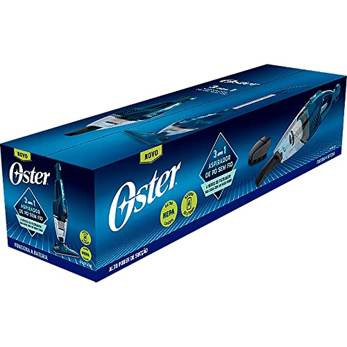 Aspirador de Pó Vertical Oster Sem Fio 3 em 1, Bateria, Azul, 90W, OASP630