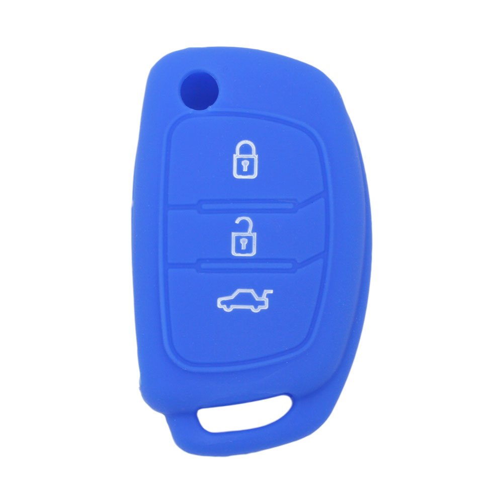 BROVACS Silicone Cover Protector Case Holder Skin Jacket Compatible with HYUNDAI 3 Button Flip Remote Key Fob CV9102 Deep Blue
