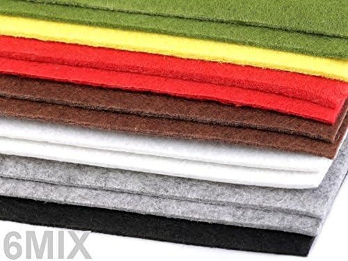 Bus Duga Decorative A4 Craft Felt 20 x 30 cm 400 g/m2 – 2 – 3 mm – 12 Sheets Assorted Colours Mixe Or Pure Colours