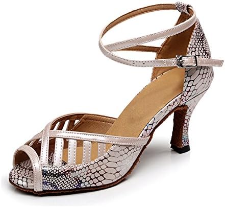 Kevin Fashion KQJ7078 Women's Cut-out Beige Synthetic Latin Salsa Tango Wedding Sandals 10.5 US
