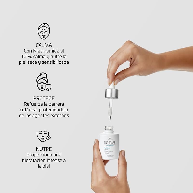 - Endocare Age Barrier Niacinal Serum Gel - 30 ml - Sérum Gel con 10% Niacinamida y ácido hialurónico en nanovesículas - Hidrata, Calma y Refuerza la Barrera Cutánea — foto 4 de 7