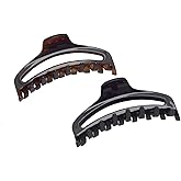 Parcelona French Slim Medium Tortoise Shell Brown and Black Celluloid Jaw Hair Claw Clip Clamp Clutcher