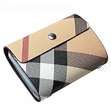 REEGE Plaid Leather Book Style Card Holder