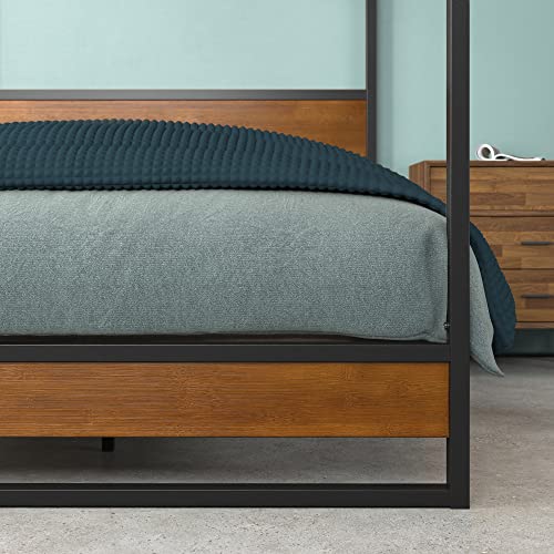 ZINUS Suzanne Bamboo and Metal Canopy Platform Bed Frame / No Box