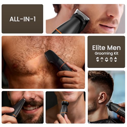 MAXGROOM Manscape All-in-One Body & Pubic Hair Trimmer for Men, No-Nick Groin & Ball Shaver, Waterproof Mens Electric Grooming Kit with LED Display, USB Rechargeable (Black)