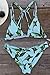 Cupshe Fashion Women Leaves Printing Strappy Bikini Set (L)