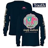 Simply Southern Long Sleeve Preppy Navy Let Go Let God (Large)