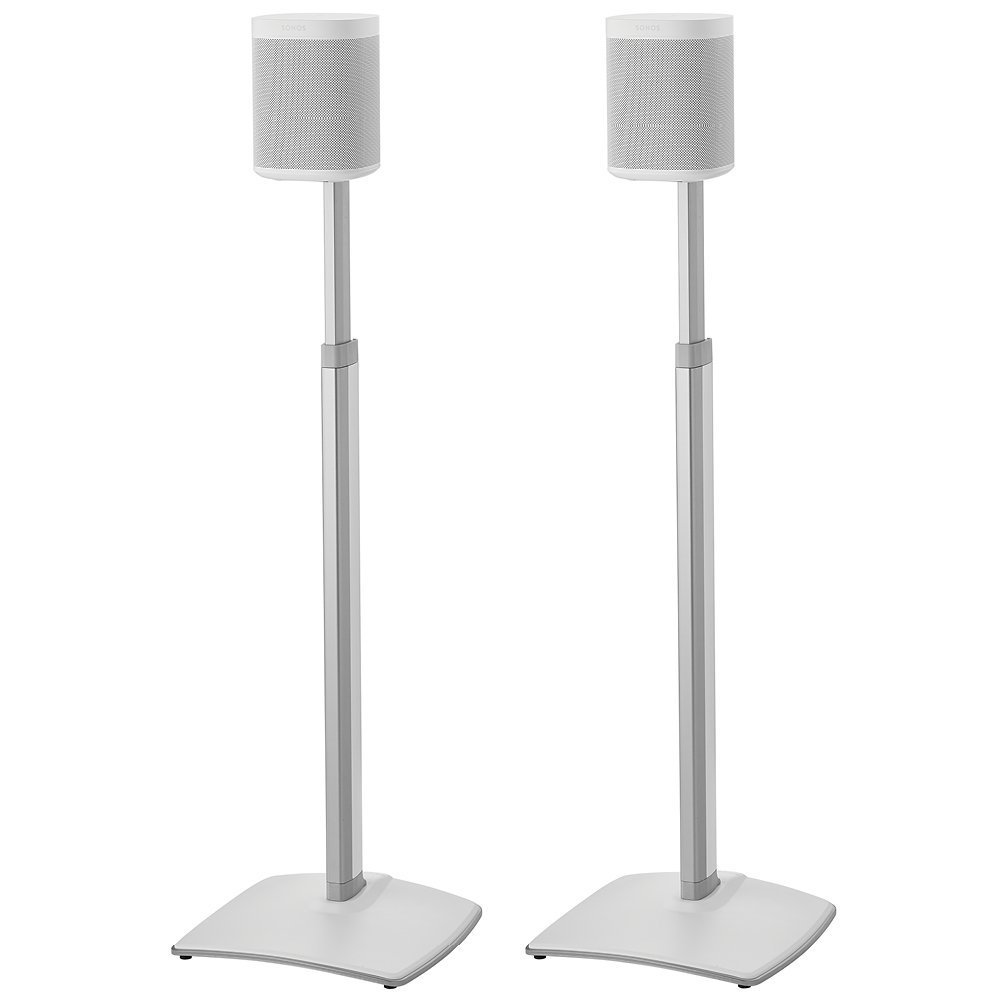 Sanus WSSA2-W2 Height Adjustable Wireless Speaker Stand in Pair for SONOS ONE PLAY: 1 and PLAY: 3 - White