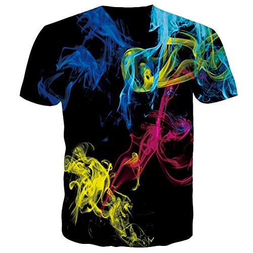 RAISEVERN T Shirt for Men Women 3D Print Blue Black Teenagers Tee Shirt Summer T-Shirts Short Sleeve XXL