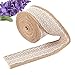 eZthings Decorative Designer Burlap Ribbons for Party Decor Projects and Gift Baskets (10 Yard, White(2.4
