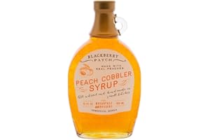 Blackberry Patch Peach Cobbler Syrup Syrups All Natural Handmade In Small Batches | For breakfast pancakes and waffles or drizzled over fresh fruit 12 fl oz (Peach Cobbler, 12 Ounce)