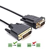 CABLEDECONN Active DVI to VGA, 6FT DVI 24+1 DVI-D M to VGA Male with Chip Active Adapter Converter Cable for PC DVD Monitor HDTV