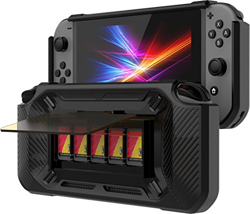 Heavy-Duty-Case-Stand-Stores-5-Games-Slim-Compact-Multi-Angle-Holder-Play-Stand-for-2017-Black