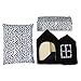 SKL Cat Dog Bed House 20 x 15 x 14 Inches Black Portable Indoor Pet House Dog Bed Cave Bed
