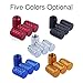 Godeson Blue Aluminum Car Truck Motocycle Bike Tyre American Air Valve Caps Tire Valve Cap Car Knurling Style Airtight –Set of 4pcs