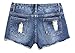 Generic Womens Low Rise Ripped Denim Distressed Shorts Dark blue XL