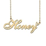 HUAN XUN Unique Name Necklace Gold with Heart