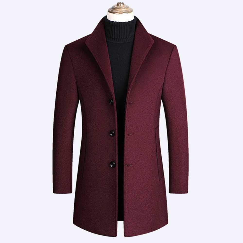 YSDD Men Wool Blends Coats Autumn Winter New Solid Color Men's Wool