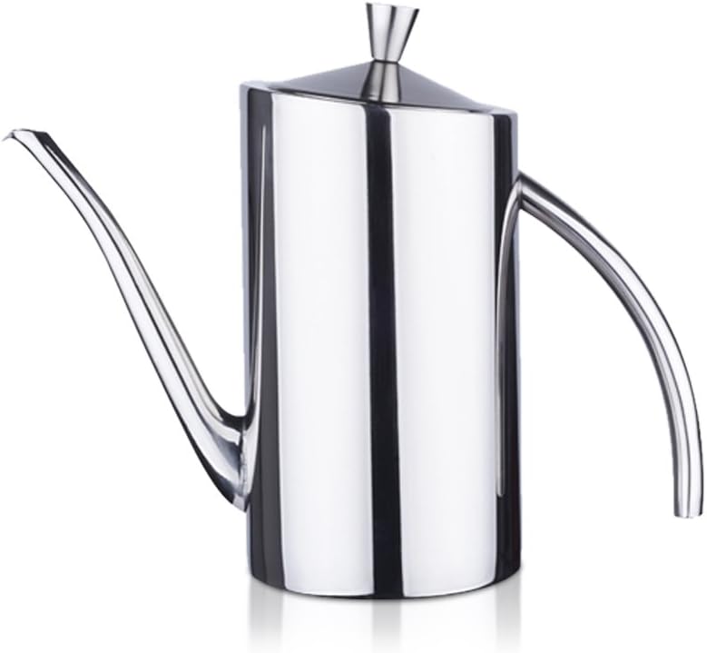 Stainless Steel Olive Oil Can Multi-purpose Oil Bottle/Sprayer/Dispenser with Drip-Free Spout t Perfect for Kitchen & BBQ(500ml/17oz)