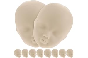 FRCOLOR 10Pcs Dress up Doll Heads for Craft Making 1.77 Inch Plastic DIY Doll Parts for Makeup Practice and Styling Accessori