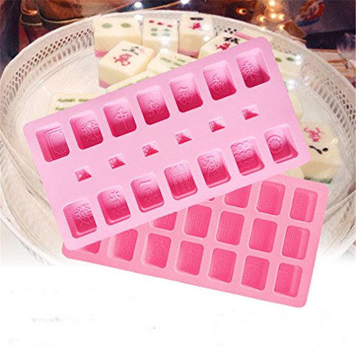 Yunko The Intact Chinese Mahjong 1:1 Chocolate Ice Cube Soap Candy Mold Silicone Cake Decor (2 Pack)