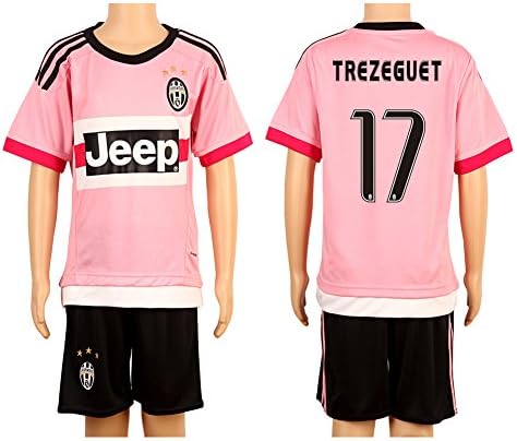 Pink #17 Trezeguet Away Kids Youth Soccer Jersey (2015/16)