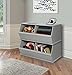 Badger Basket Two Bin Stackable Toy Storage Cubby Organizer – Modular Storage for Toys, Books, and Crafts – Solid Wood Panel – Gray