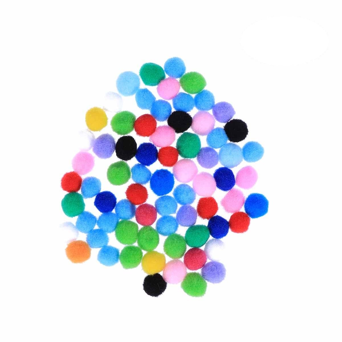 60Pcs 1.5Cm Assorted Color Plush Pom Balls for DIY Crafts, Sew on Clothes, Bags, and Accessories