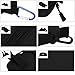 Huntvp Eyeglasses Hard Case Tactical Molle Zipper Sunglasses Carrying Case 1000D Nylon with Clip (Black)