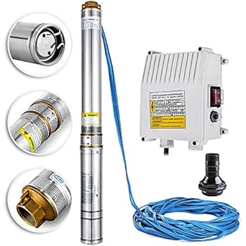 Happybuy Well Pump 1.5 HP 220V Submersible Well Pump 260ft Head 40GPM Stainless Steel Deep Well Pump for Industrial and Home Use