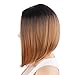 Netgo Black and Brown Ombre Bob Wig Short Straight Synthetic Full Wigs for Black Women