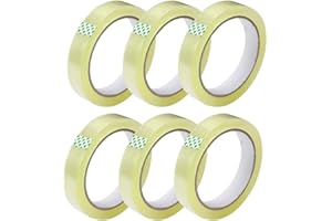 GTSE Premium Clear Tape, 1 inch x 217 feet, Strong Transparent Gift Wrap Tape for Home, Office, 6 Rolls, 3" Core