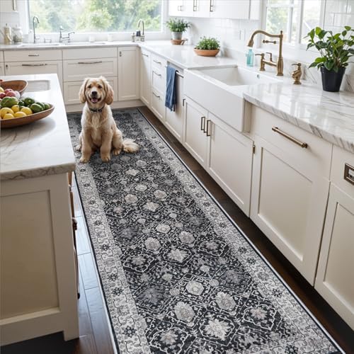 Oriental Runner Rug 3x25 Black