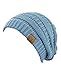C.C Trendy Warm Chunky Soft Stretch Cable Knit Beanie Skully, Denim