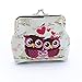 Kingfansion Women Lady Retro Vintage Owl Leather Small Wallet Hasp Purse Clutch Bag (A)